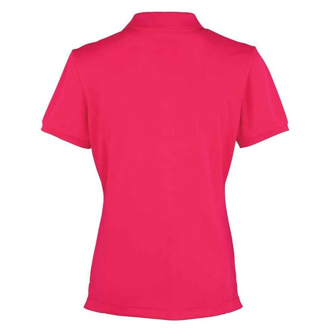 Premier Dames/Dames Coolchecker Poloshirt (Heet Roze)