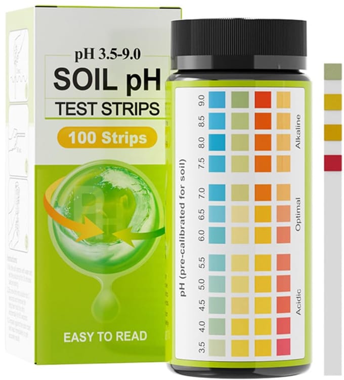 Bodem pH Teststrips - Snelle Bodemtest - Plantenverzorging Tuin - 60 Seconden Resultaat - 3.5 tot 9 pH