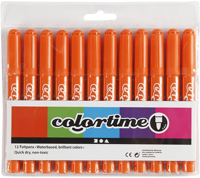 Colortime stift, 5 mm lijn, oranje, 12 stuks