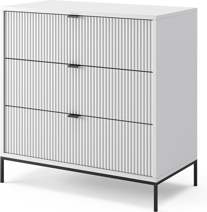Vicco Ladekast Eliza, Wit, 80 x 81.2 cm met 3 laden