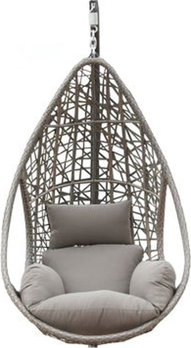 Hangstoel Mona relax Sand met Grijs Kussen zonder standaard