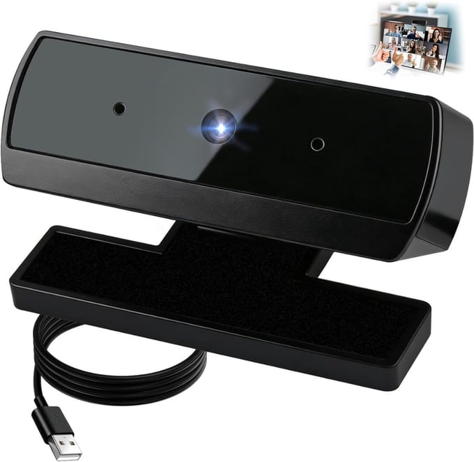 CLVP® Webcam voor PC - Ruisvrije Microfoon - Laptop Webcam USB - Zwart