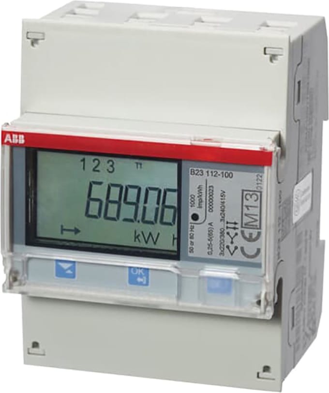 ABB kWh-meter 3 fase 65A - loadbalancing voor Terra AC laadstations