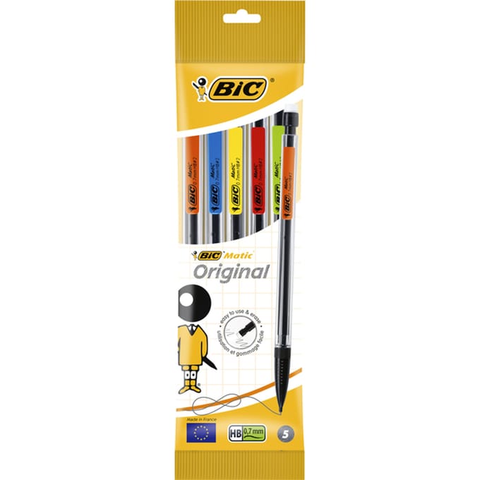 Vulpotlood Bic Matic Original HB 0.7mm assorti zak à 5 stuks