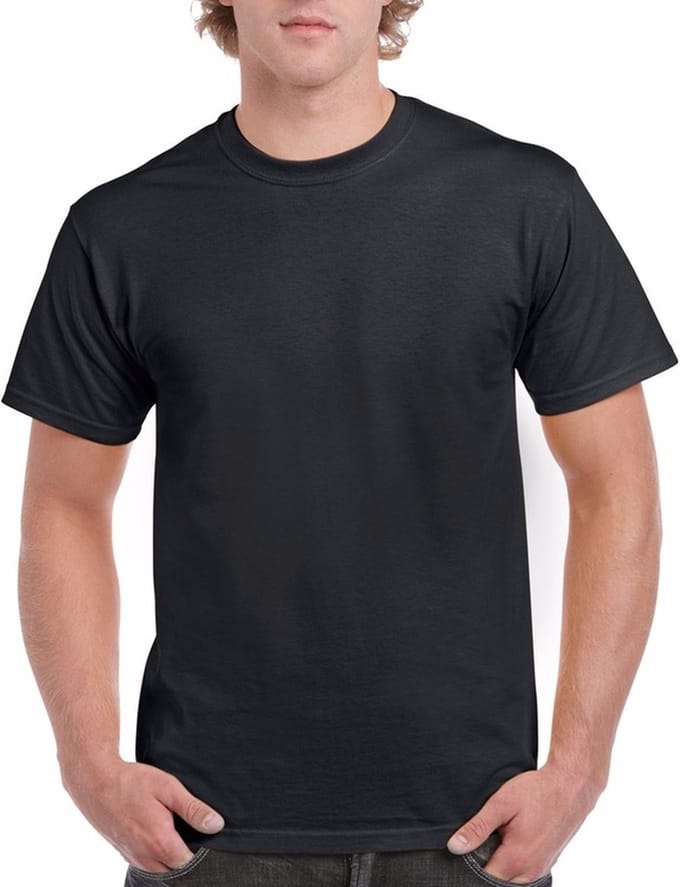 Gildan t-shirt - 3x - zwart - heren - zware kwaliteit - basic shirt - katoen - korte mouwen