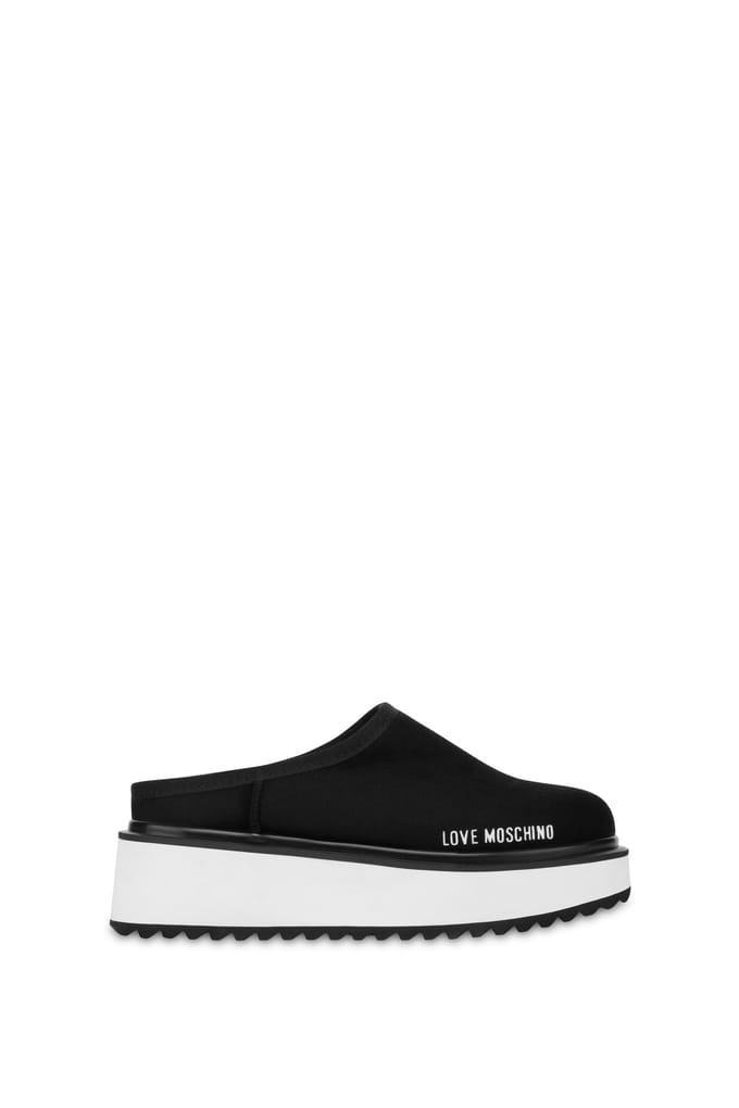 Moschino Platform Power Velour Clogs Black Maat: 35 | Slippers Outlet | Dames | Zwart
