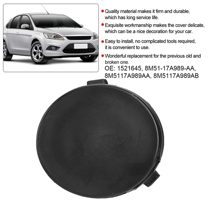 Voorbumper Sleepoog Afdekkap Past voor Ford Focus MK2 20072011 black