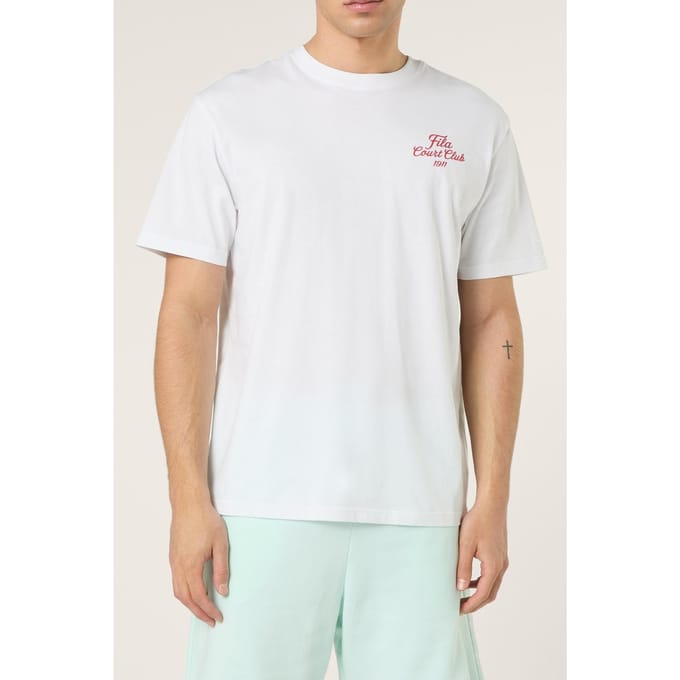 FILA Villa Relaxed Graphic T-shirt Bright White Größe: S | Basic T-Shirts Outlet | Herren | Weiß