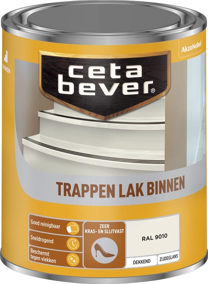 Cetabever Trappen Lak Binnen Dekkend Zijdeglans - RAL 9010