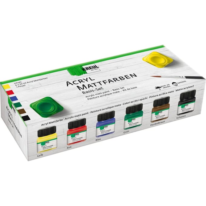 Acrylic paint set Kreul Matt Basic 6x20 ml