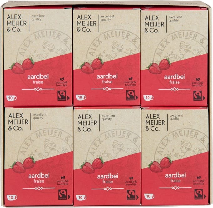 Alex Meijer - Aardbeien Thee FT - 6 pakken x 10 stuks x 1,5 gram
