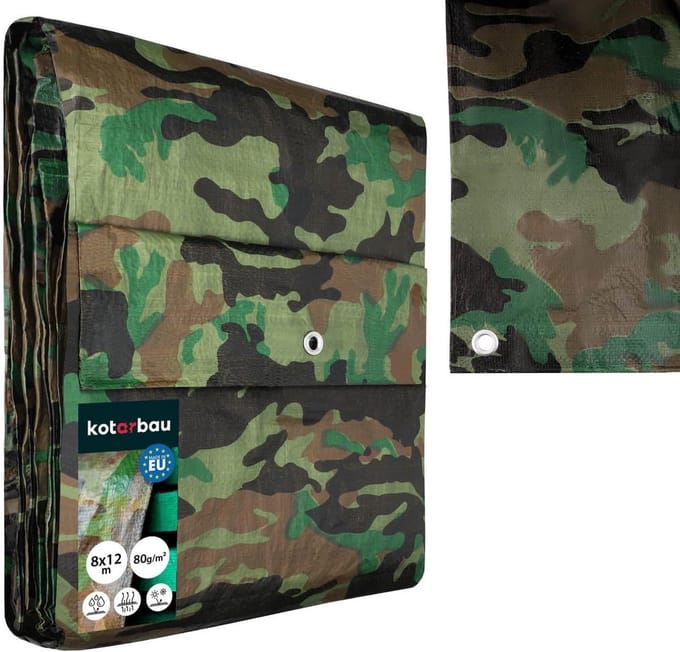 Waterdicht Afdekzeil Camouflage 8 x 12 m Polyethyleen UV-bestendig