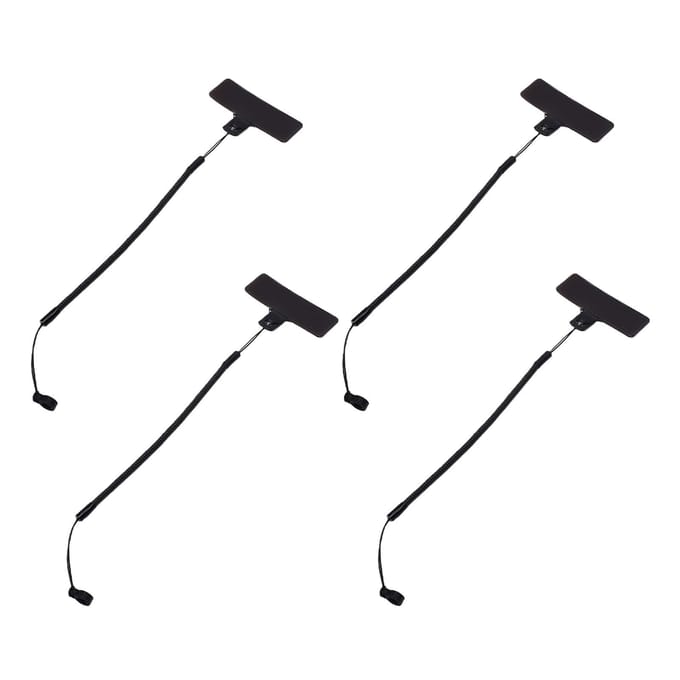 4 stuks Intrekbare Pen Leash met Ring Anti-Verlies Elastische Pen Lanyard voor Schrijfborden Klemborden Penhouder Bevestiging zwart