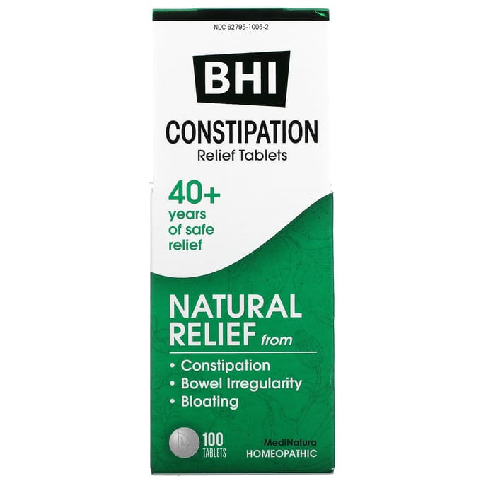 MediNatura, BHI, Verlichting van constipatie, 100 tabletten