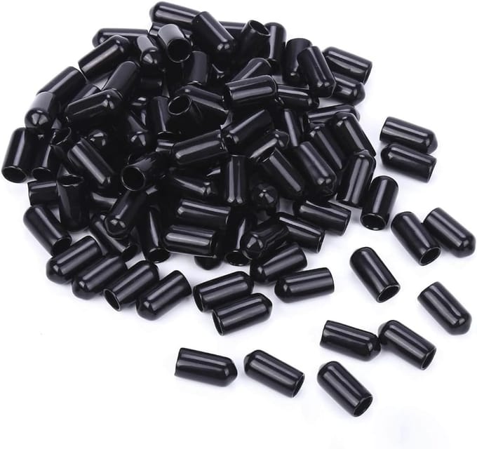 Rubberen eindkappen voor schroefdoppen en stangen - 50 stuks, 6 mm