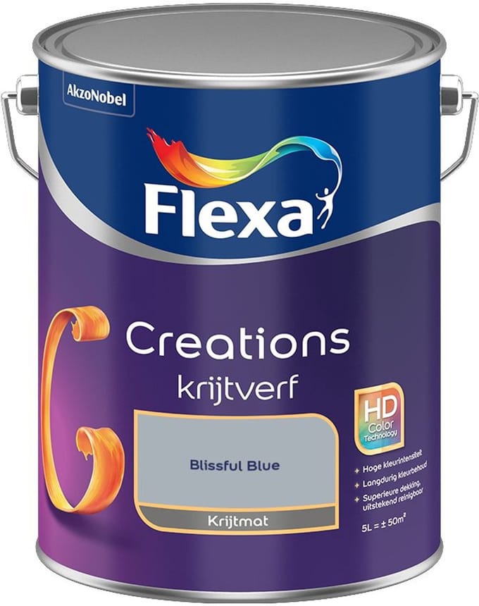 Flexa - Creations Muurverf Krijt - Blissful Blue - Mengverf - 5 L