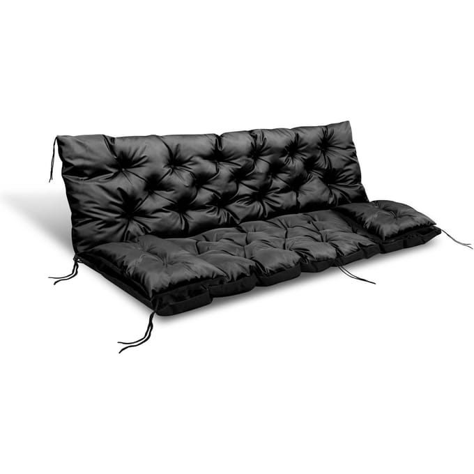 Coussin de jardin pour banc, balançoire, imperméable avec ficelles, noué + petits oreillers 150x60x50