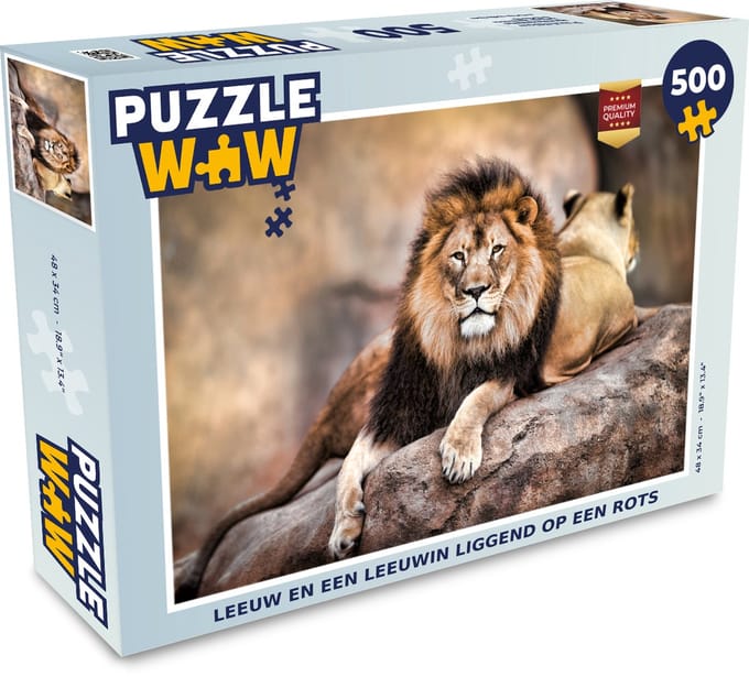 Puzzel Leeuw - Rots - Dieren - Legpuzzel - Puzzel 500 stukjes