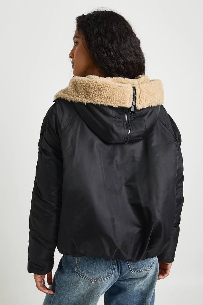 boohoo Dames Borg Gevoerde Bomber | Black | Maat: 14