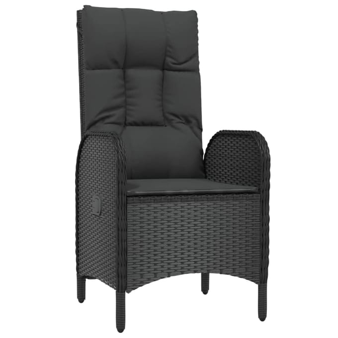vidaXL - 9-delige - Tuinset - poly - rattan - zwart
