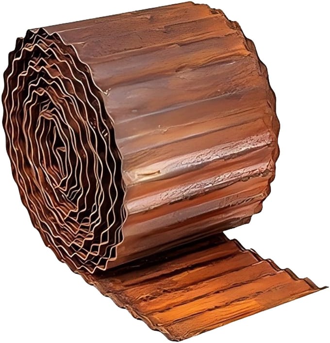 Borderrand - 10 meter - staal - flexibel - bruin