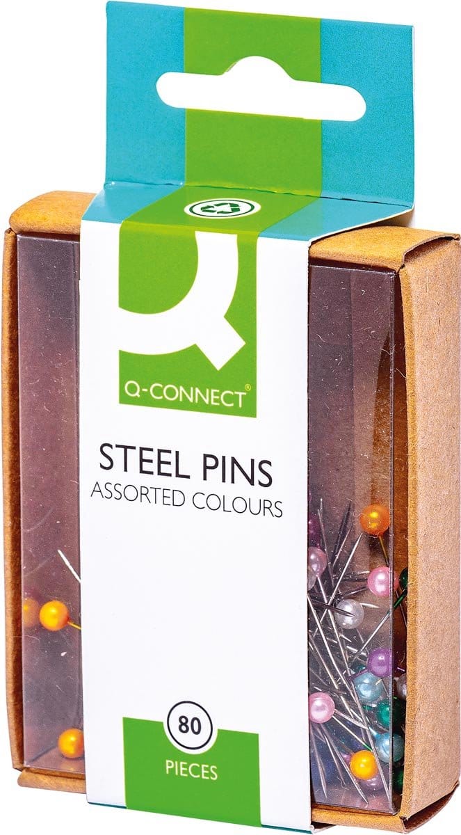 Q-CONNECT spelden 3 x 30 mm vernikkeld 10 dozen van 80 stuks