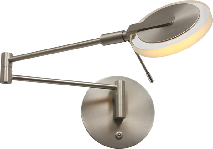 Wandlamp | 14 cm | turound | LED | grijs zilver | glas metaal | modern design