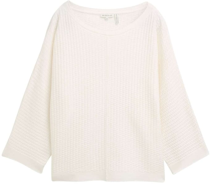 Tom Tailor - Losse gebreide trui - Maat XXL - Whisper White