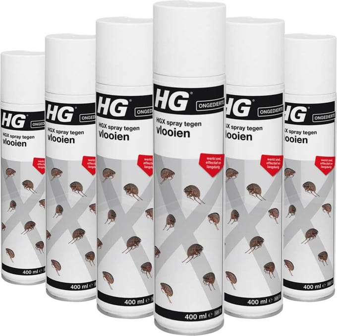 HG X Spray Tegen Vlooien - 6 x 400 ml - Voordeelverpakking