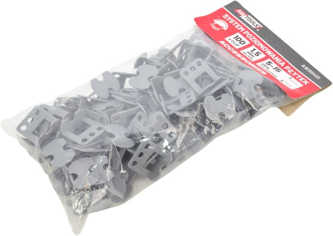 Awtools - Tegelnivelleersysteem - 1,5mm Clips - 100 stuks - Grijs