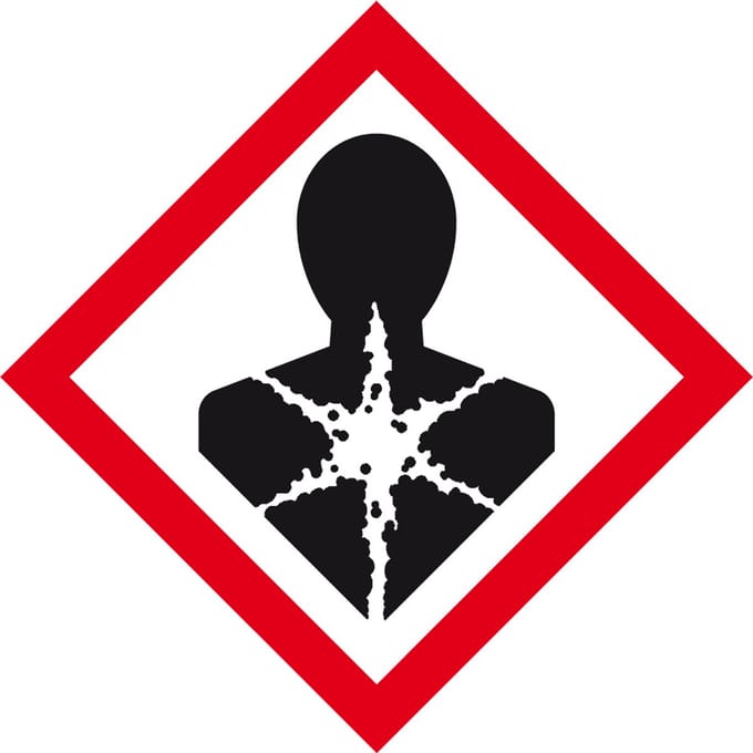 GHS08 gezondheidsgevaar sticker 100 x 100 mm
