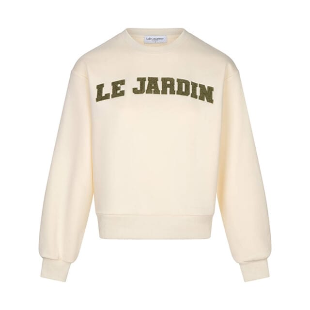 Lofty Manner beige dames trui   Ronde hals   Regular fit   Tekst patroon   Lange mouw Beige M