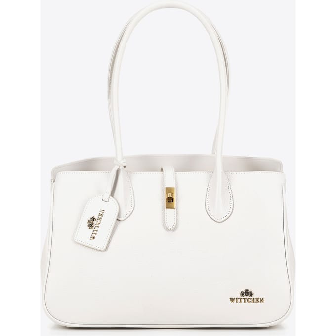 Wittchen - Leren Shopper - Off-White - Aftneembare Kwast - Microfiber Handgrepen