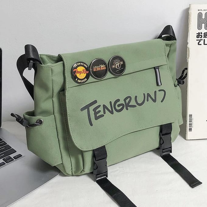 Canvas Tas Postman Tas Bedrukking Eén Schouder Crossbody Tas gray