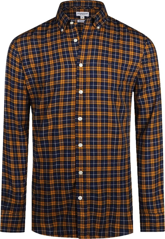 McGregor Overhemd Ruit Geel Blauw - Maat 3XL - Heren