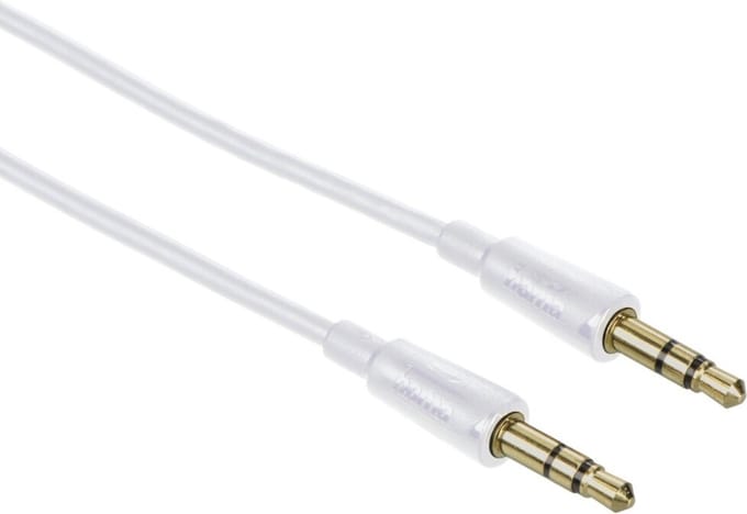 Hama Audiokabel, 3,5-mm-jack stekker-stekker, stereo, 0,5 m, wit