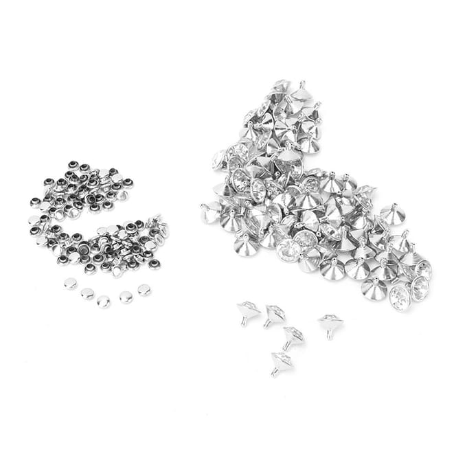 Stof Kristal Inleg Snelle Klinknagels 12mm Spots Studs Dop voor DIY Leer Ambacht Decoratie(Goud) white