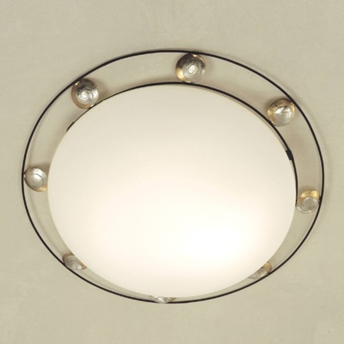 Holländer Fraterna plafondlamp, glas, metaal, Ø 52 cm