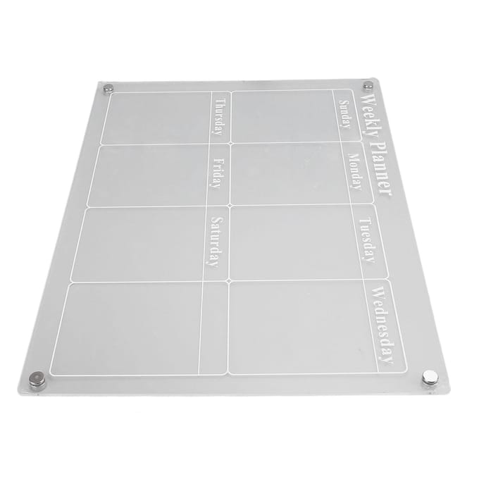 Acryl Whiteboard Kalender Herbruikbaar Transparant Kalender Planner Bord met 3 Kleuren Markers white
