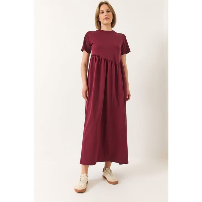Maxi Crew Neck Loose Knit Jurk