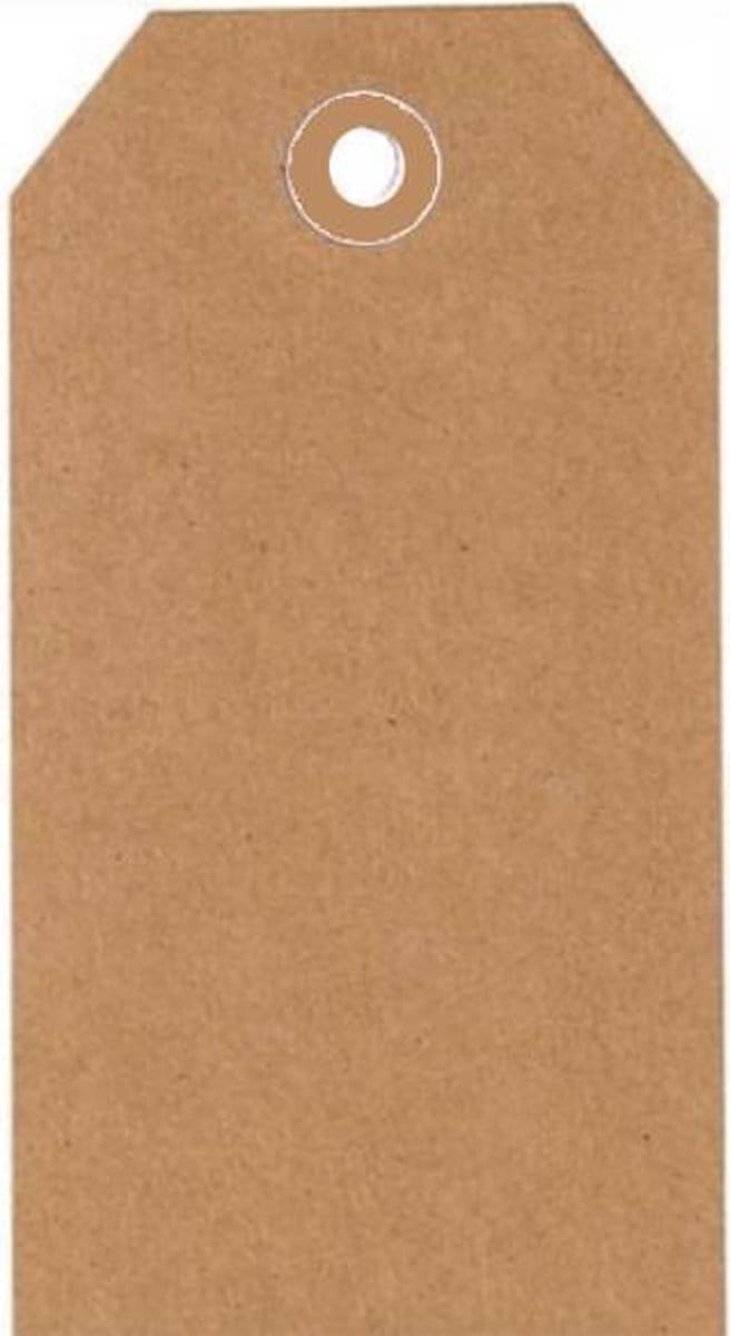 Quantore Kartonnen Labels - M - 3,5 x 7 cm - Lichtbruin - 20 Labels - Cadeauversiering