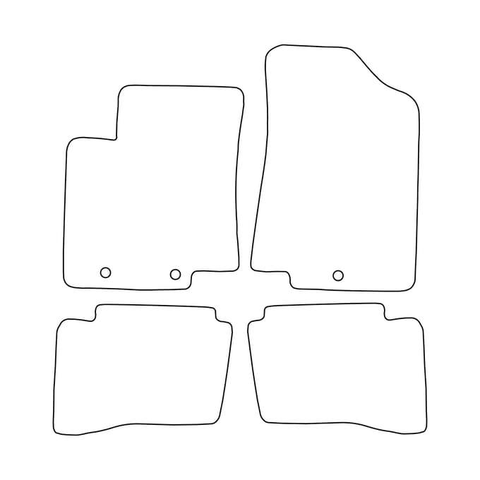 Complete set velours vloermatten geschikt voor Kia Rio III 2011-2017 - blauwe afwerking