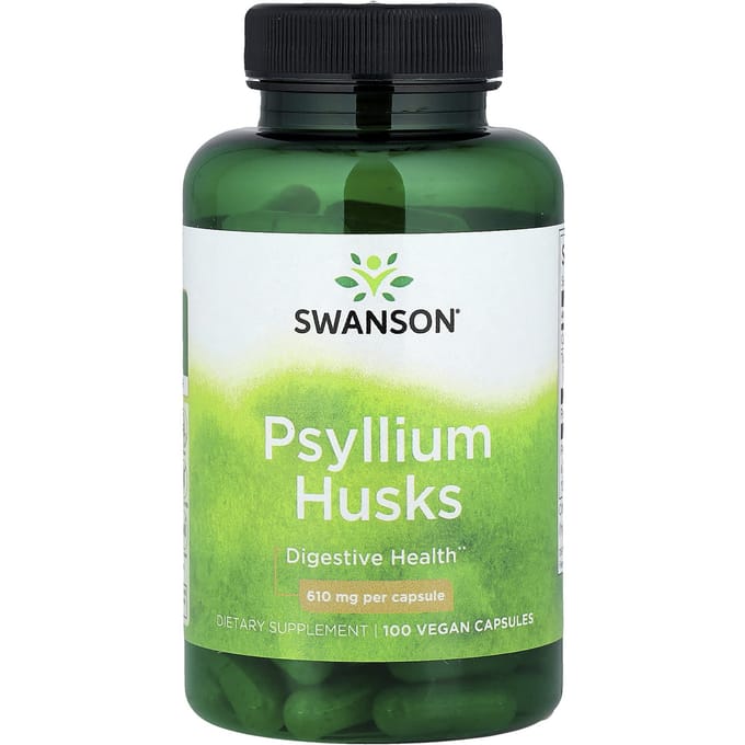 Psylliumvezels, 610 mg, 100 plantaardige capsules