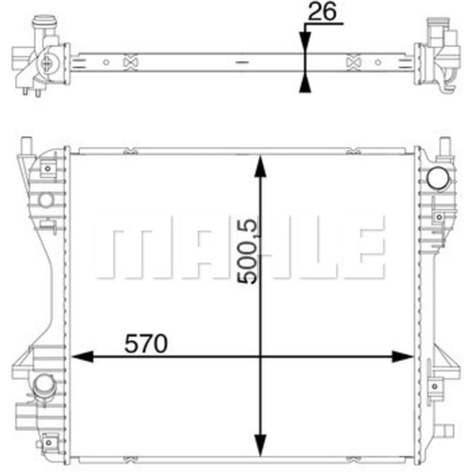 Radiator, motorkoeling MAHLE CR 1363 000S