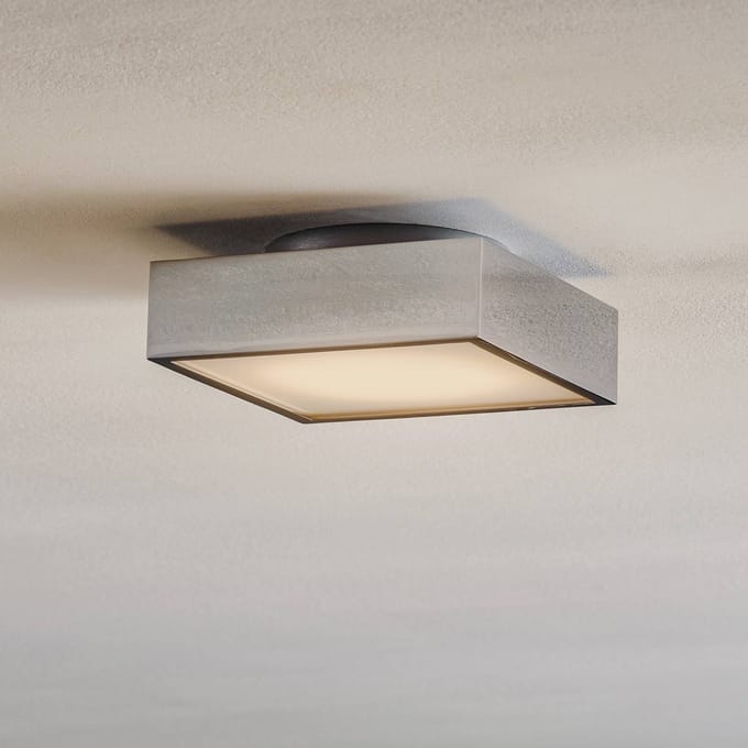 Decor Walther Cut LED-plafondlamp, chroom, 18x18cm
