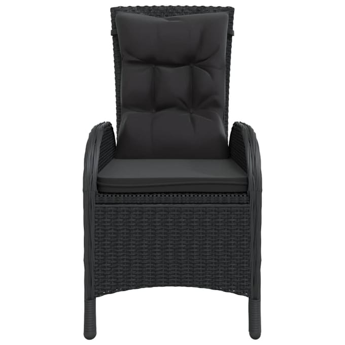 vidaXL - 3-delige - Bistroset - poly - rattan - zwart