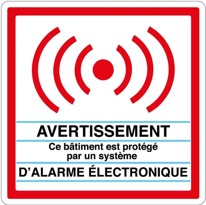 Système d'alarme électronique sticker | 7,5 x 7,5 cm