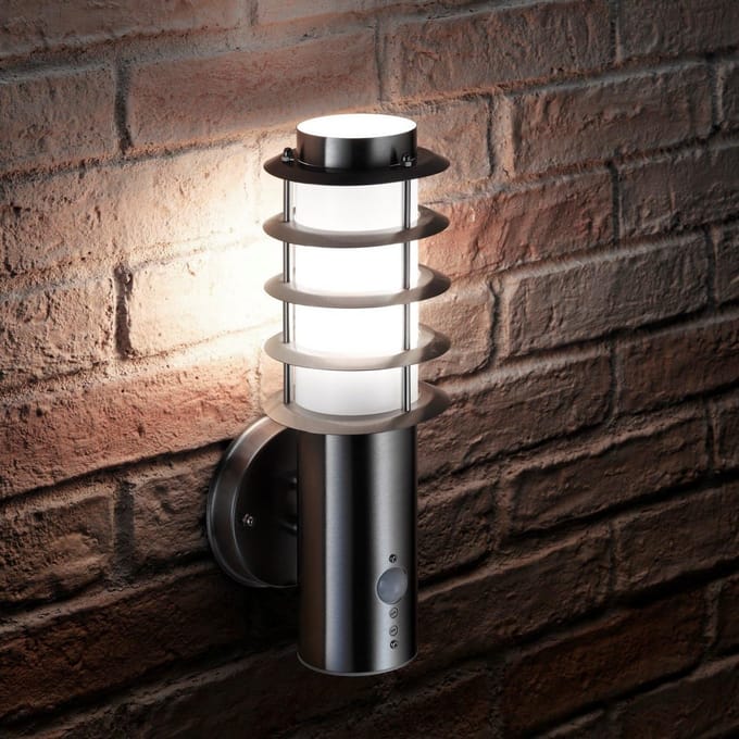 Buiten Wandlamp RVS met PIR Bewegingssensor - Koel Wit LED Verlichting