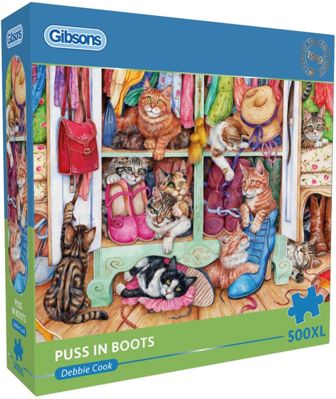 Gibsons legpuzzel Puss in Boots 500XL katten puzzel volwassenen.