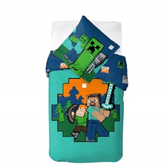 Minecraft Dekbedovertrek ready 140 x 200 cm - Katoen (70 x 90 cm)